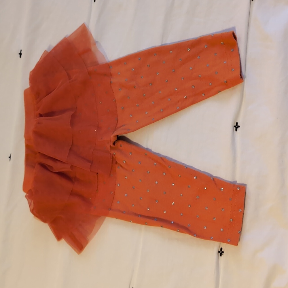 12M Orange Ruffle Pants - Picture 3 of 4